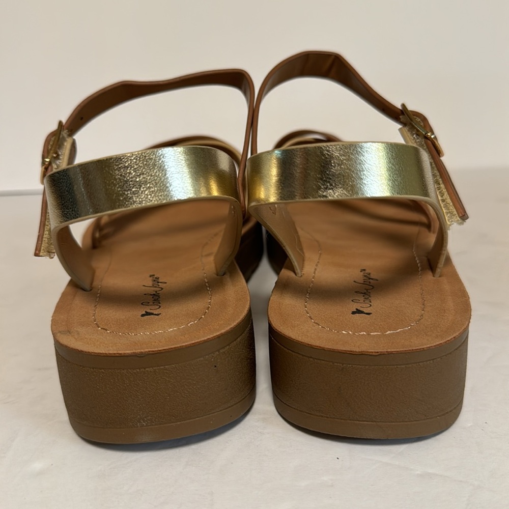 Sarah-Jayne Docia Sandal Girls Brown Strappy Vegan Leather New - Picture 4 of 5